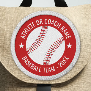 Baseball Team - Athlete Name and Year - Red Patch