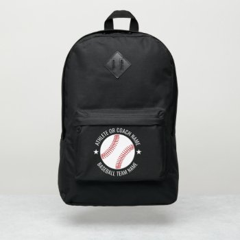 Baseball Team - Athlete Name Plus Drawing Port Authority® Backpack by MyRazzleDazzle at Zazzle