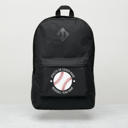 Baseball Team _ Athlete Name plus drawing Port Authority Backpack