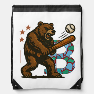baseball team B Drawstring Bag