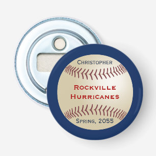 Baseball Team, Bar Accessory Personalized Button Bottle Opener