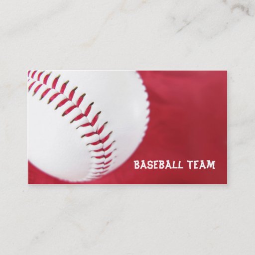Customizable Baseball Team Business Cards
