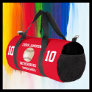 Baseball Team, Coach or Player Red Personalized Duffle Bag