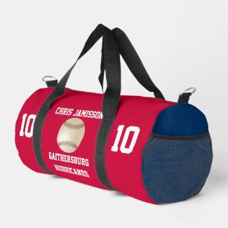 Baseball Team, Coach, Player Red White Blue Custom