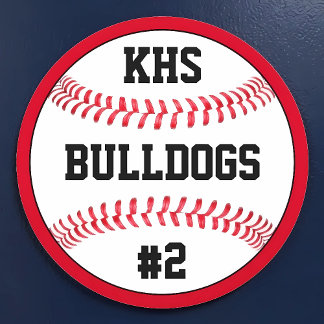 Baseball Team Custom Letters, Name & Player Number Car Magnet