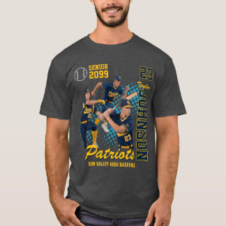 Baseball Team Custom Photo Senior Night Blue T-Shirt