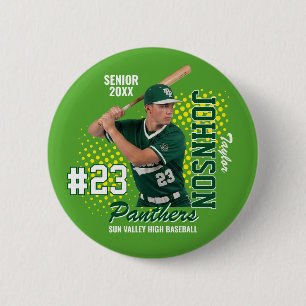 Baseball Team Custom Photo Senior Night Sports Button