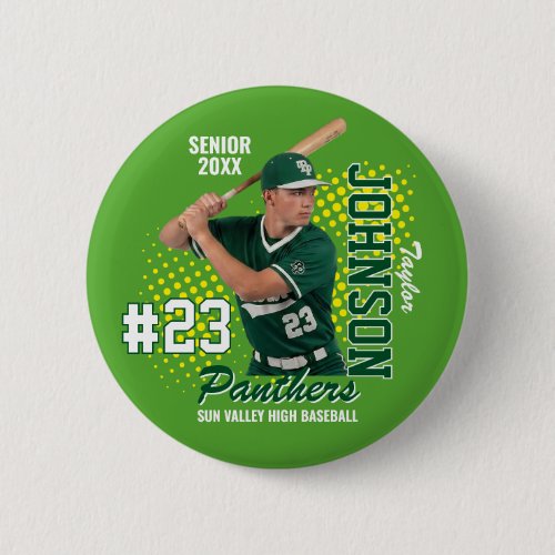 Baseball Team Custom Photo Senior Night Sports Button