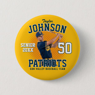 Baseball Team Custom Photo Senior Night Sports Button