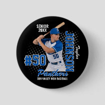 Baseball Team Custom Photo Senior Night Sports Button