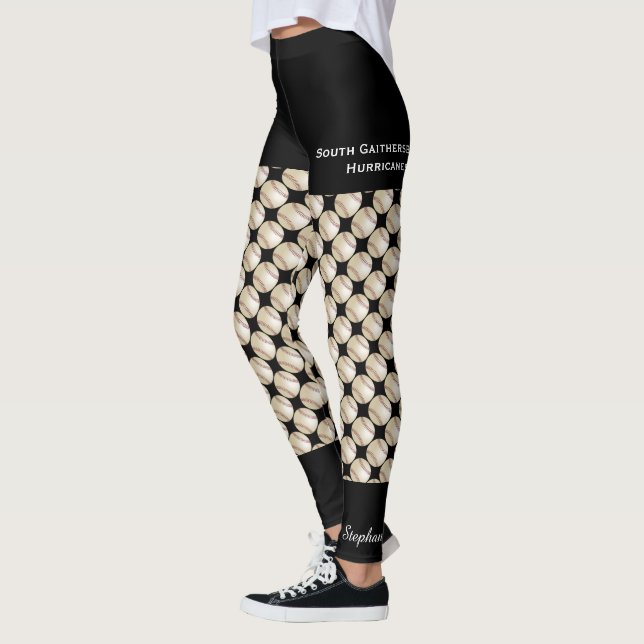 Baseball Team, Fake Black Shorts, Name Leggings (Left)