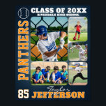Baseball Team High School Sports Picture Collage Poster<br><div class="desc">Personalized baseball senior sports photo collage for athlete and sports player. This customizable photo gift is perfect for senior night, sports award banquet or birthday gift for your athlete son, daughter or student. It's a great way to display precious moments and memories from their sports games. The poster features a...</div>
