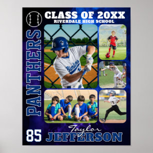 Baseball Team High School Sports Picture Collage Poster