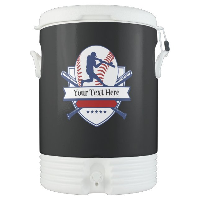 Baseball Team Igloo Ten Gallon Beverage Cooler (Front)