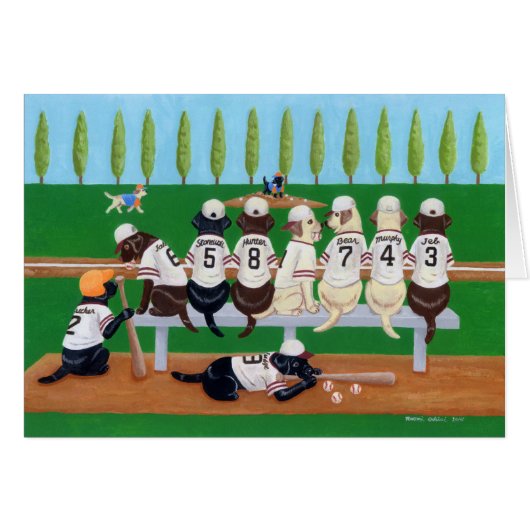 Baseball Team Labradors Cards (Front Horizontal)