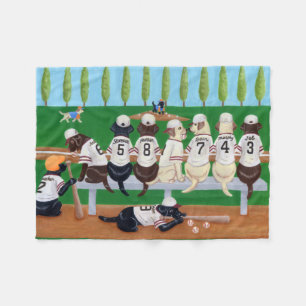 Baseball Team Labradors Fleece Blanket