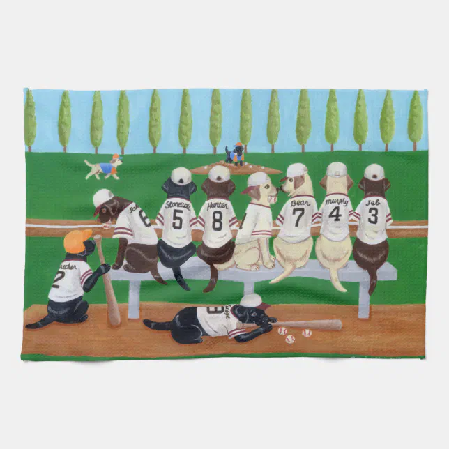 Baseball Team Labradors Kitchen Towel Zazzle