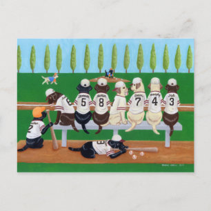 Baseball Team Labradors Postcard