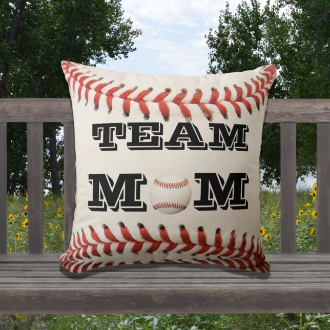 Baseball Team Mom Throw Pillow (Creator Uploaded)