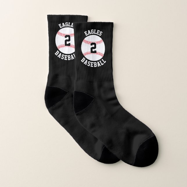 Baseball Team Name and Player Number Custom Small Socks (Pair)