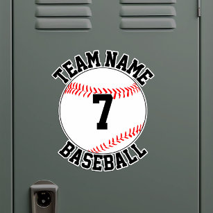 Baseball Team Name and Player Number Customizable Sticker