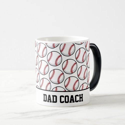 Baseball Team Name DAD COACH Sports Little League Magic Mug