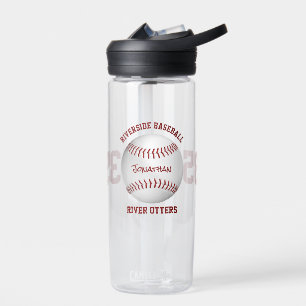 baseball team name kids teens personalized water bottle