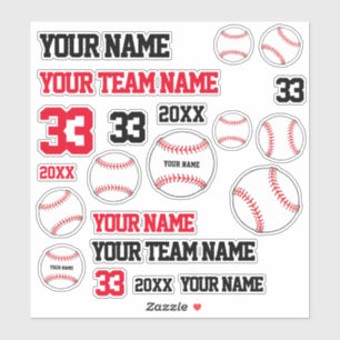 Baseball Team Name Number Year / Baseball player Sticker