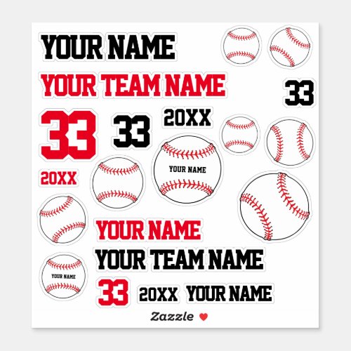 Baseball Team Name Number Year  Baseball player Sticker