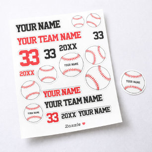 Baseball Team Name Number Year / Baseball player Sticker