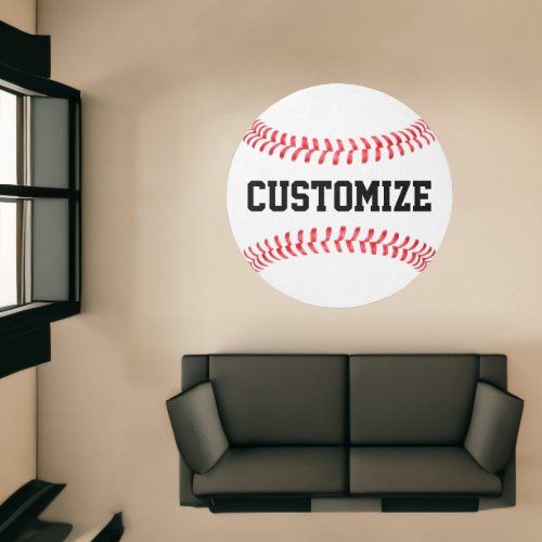 Baseball Team Name or Text Custom Sports Area Rug