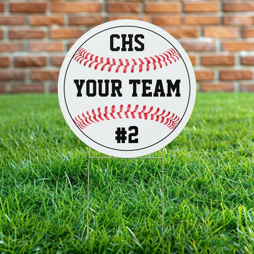 Baseball Team Name School Letters  Player Number Sign