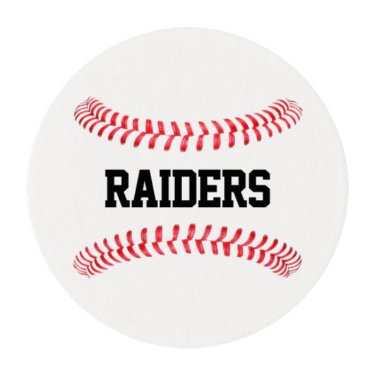 Baseball Team Party Round Edible Frosting Toppers Rounds (Front)