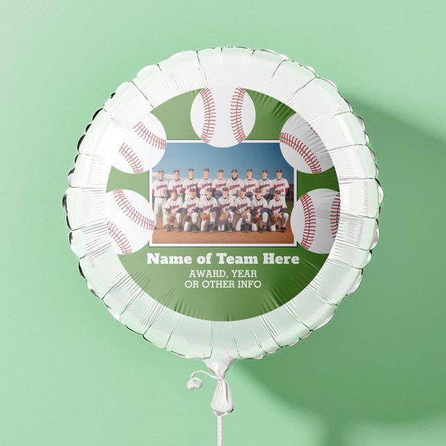 Baseball Team Photo with Award or Year Text Balloon (Personalized Balloon with sports theme)