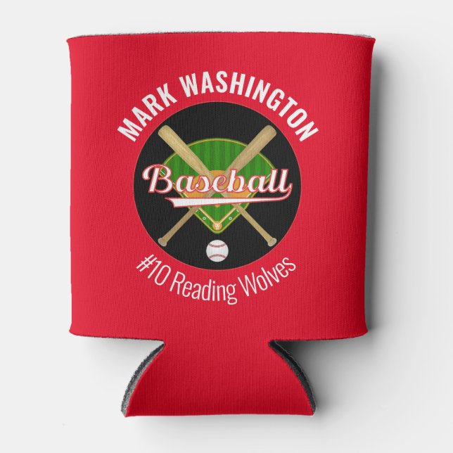 Baseball Team Player Can Coolers (Front)