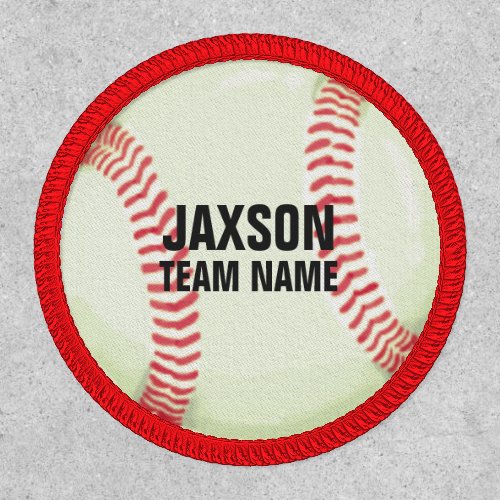 Baseball Team  Player Name Patch