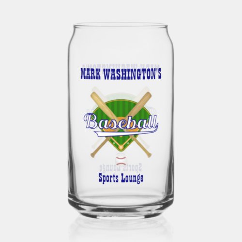 Baseball Team Player Sports Lounge Beer Can Glass