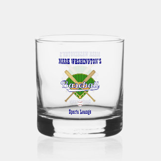 Baseball Team Player Sports Lounge Drinkware Whiskey Glass