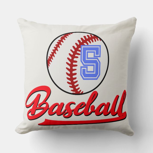 Baseball team player  throw pillow (Front)