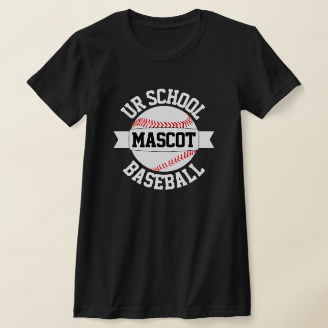 Baseball Team/School Name & Mascot Women's T-shirt (Laydown)