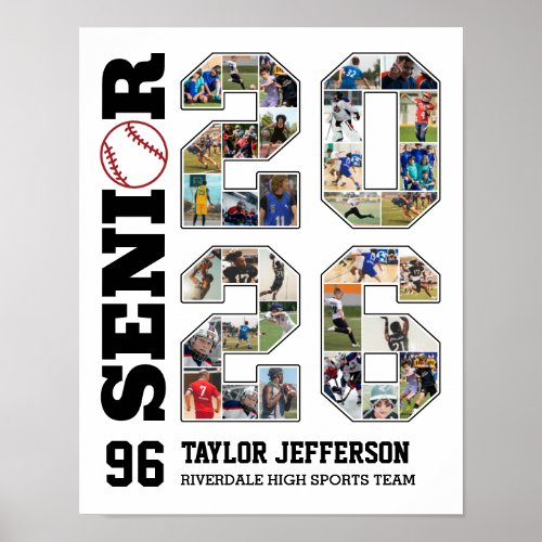Baseball Team Senior 2026 Sports Photo Collage