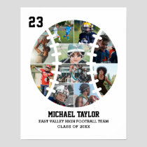 Baseball Team Senior Graduation Gift Photo Collage Poster