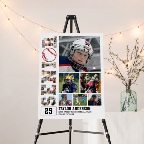 Baseball Team Senior Graduation Photo Collage Foam Board