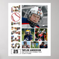 Baseball Team Senior Graduation Photo Collage