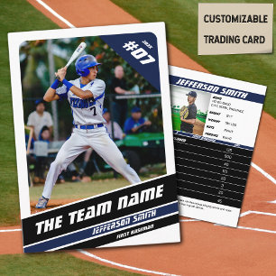 Baseball Team Trading Card Gift Blue White