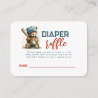 Baseball Teddy Bear Boy Baby Showe Diaper Raffle