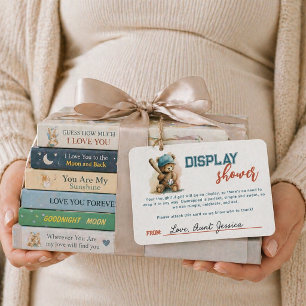 Baseball Teddy Bear Boy Unwaped Gift Baby Shower  Enclosure Card