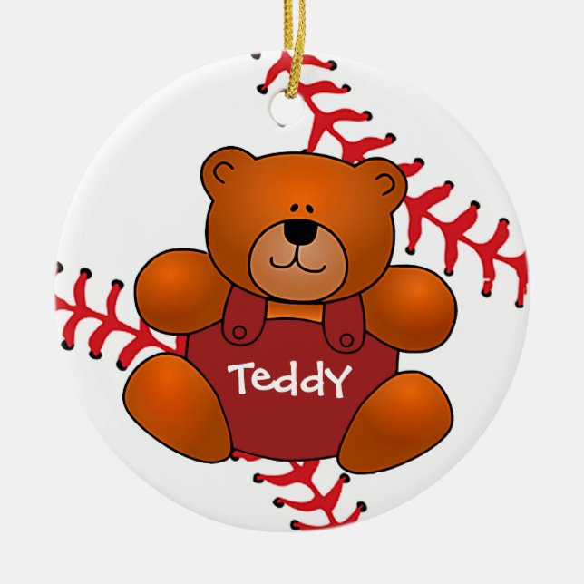 Baseball Teddy Bear Ornament (Front)