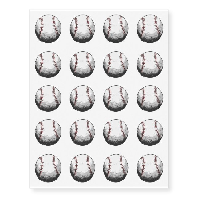 Baseball Temporary Tattoos (Front)
