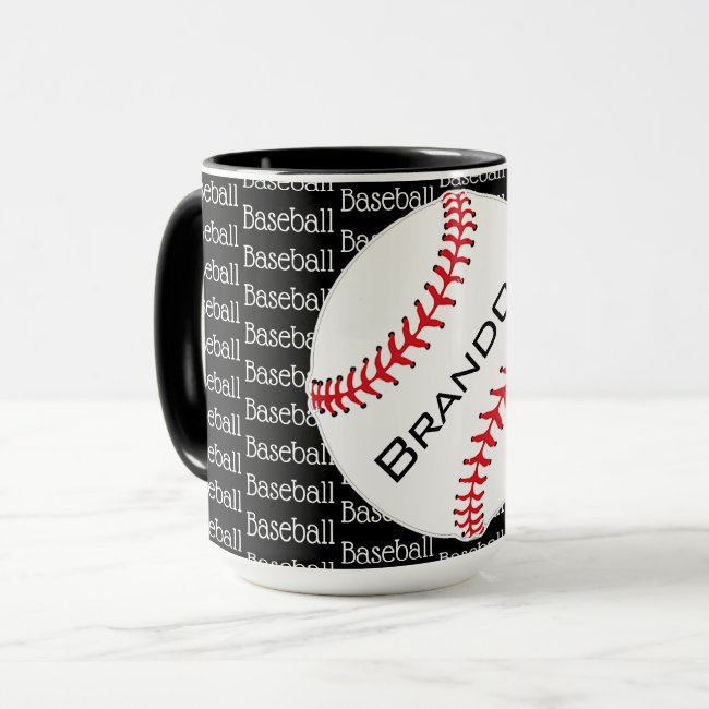 Baseball Text Design Coffee Mug